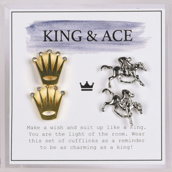 Two Pairs of Cufflinks for King and Ace